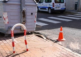 Imagen de la calle Santa Bárbara tras el reventón.