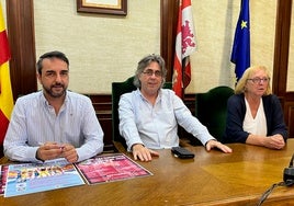 Javier Hernández, Luis Francisco Martín y Maite Crego, ayer en Béjar.