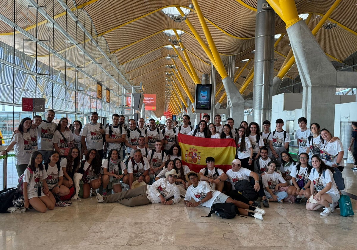 Peregrinos salmantinos, ya en Roma.