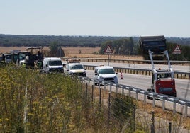 Obras de mejora del firme en el tramo de la A-62 próximo a Peñasolana.