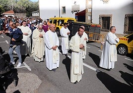 Sacerdotes, en la celebración del día de la Virgen del Castañar del año pasado.