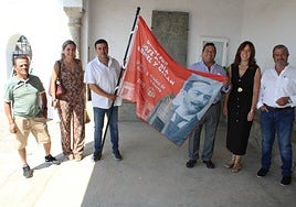 Autoridades de Guijo, Frades y provinciales durante la visita a la localidad