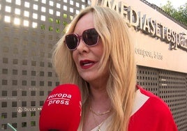 Belén Rodríguez, ante el micrófono de Europa Press.