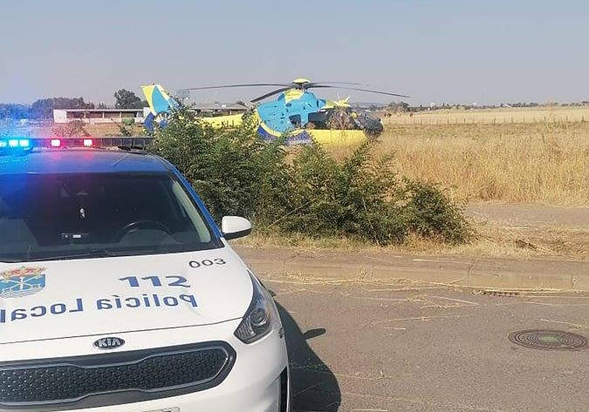 Policía Local de Santa Marta y helicóptero medicalizado.