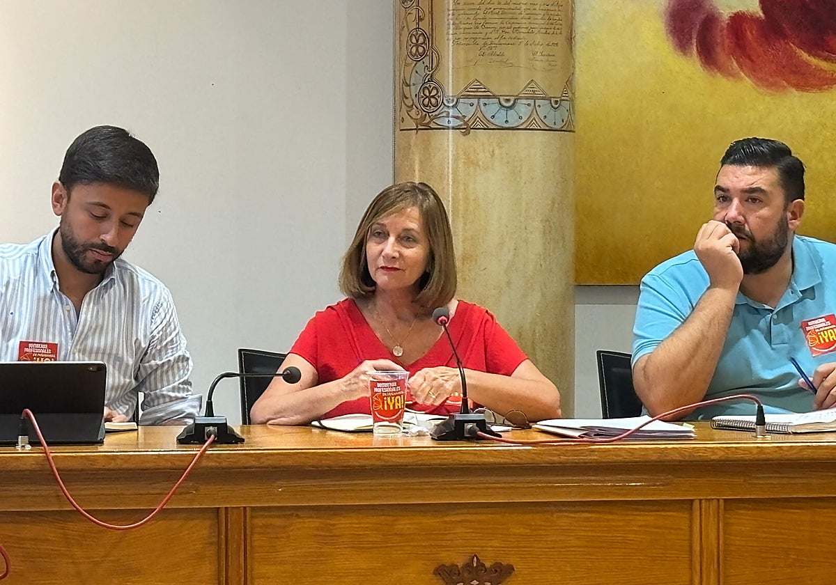 Fran Díaz, Carmen Ávila y Antonio Poveda, en el pleno.