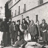 Guada Cabedo, durante uno de sus primeros viajes con estudiantes estadounidenses en 1996.