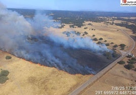 Una imagen del incendio en Campillo de Azaba.
