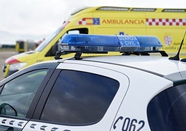 Una dotación de la Guardia Civil y una ambulancia del Sacyl.