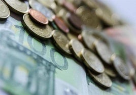Billetes y monedas de euro.
