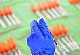 Imagen de una enfermera preparando una vacuna contra el coronavirus.