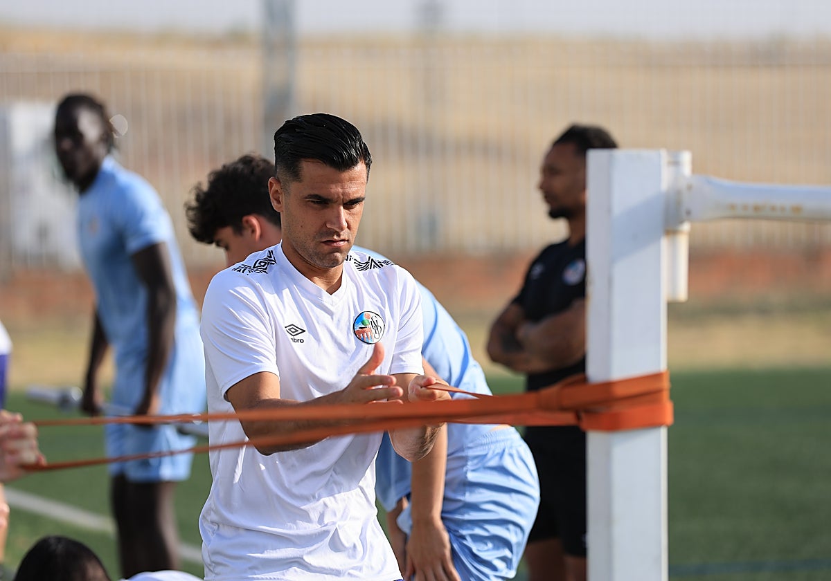 Dani Hernández, en un entrenamiento en el Tori.