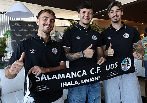 Hugo Parra, Abraham José y Marotías, antes de comenzar la presentación.