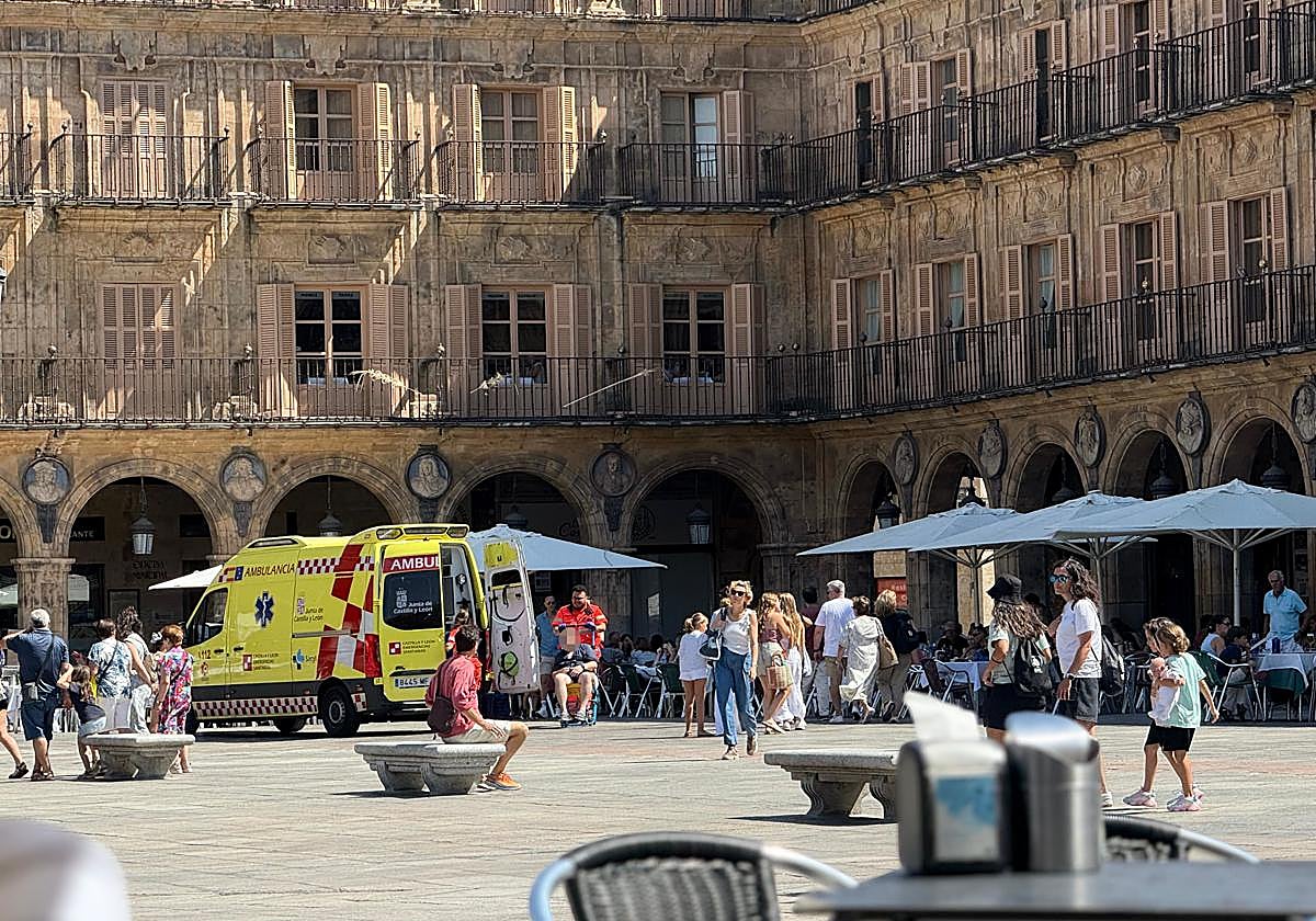 La ambulancia, en el lugar del incidente.
