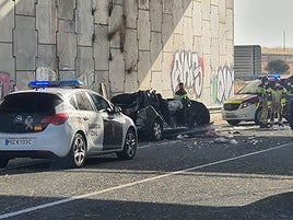 Un coche se precipita desde la A-66 a la N-630 desde unos 7 metros de altura y hay una víctima mortal y cuatro heridos