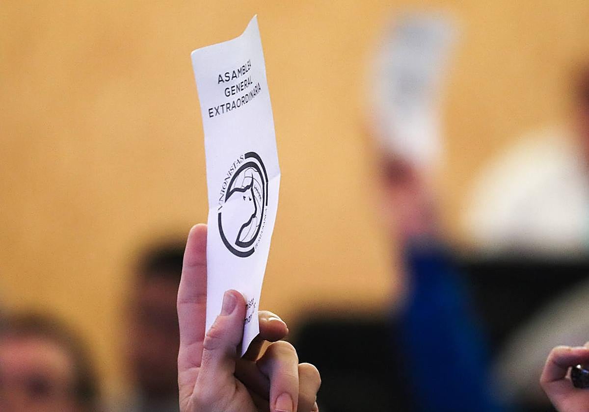 Imagen de una asamblea de Unionistas.