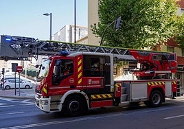 Imagen de una dotación de Bomberos por Salamanca.