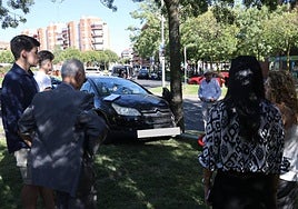 Imagen del accidente ocurrido esta tarde en la glorieta del San Juan Bosco.