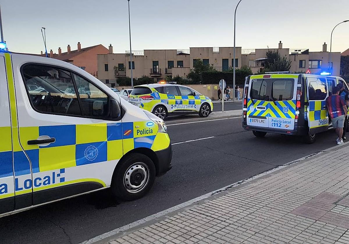 La Policía Local en el lugar del atropello.