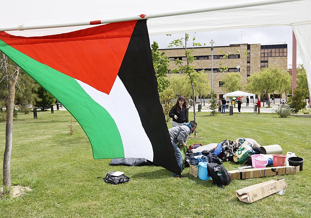 Imagen de la acampada palestina que hubo en el Campus Unamuno.