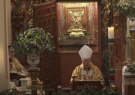 El obispo emérito de Alcalá Reig Pla durante la homilía.