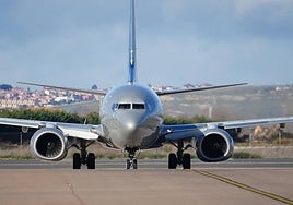 Un avión recién aterrizado en Matacán.