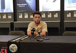 Jorge García, en la rueda de prensa previa al choque contra el Deportivo Fabril.