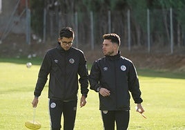 Álvaro Boyero y Jorge García, en un entrenamiento de esta semana.