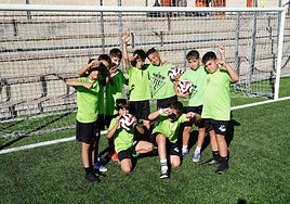 El Jai Alai A alevín, en el entrenamiento del jueves.