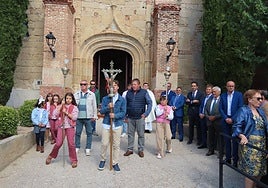 Final de la procesión con San Miguel en Tarazona.