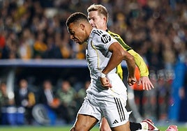 Kylian Mbappé, durante el partido ante el Kairat Almaty.