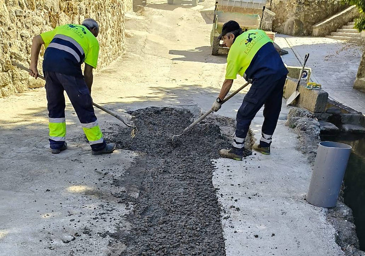 Trabajos de reparación de la tubería.