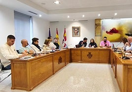 Concejales, durante la celebración de la sesión ordinaria de pleno en Peñaranda de Bracamonte.
