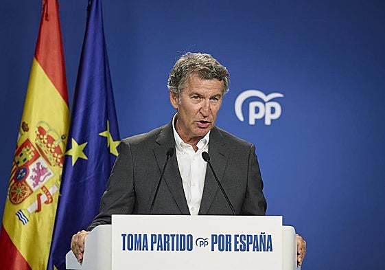 El presidente del PP, Alberto Núñez Feijóo.