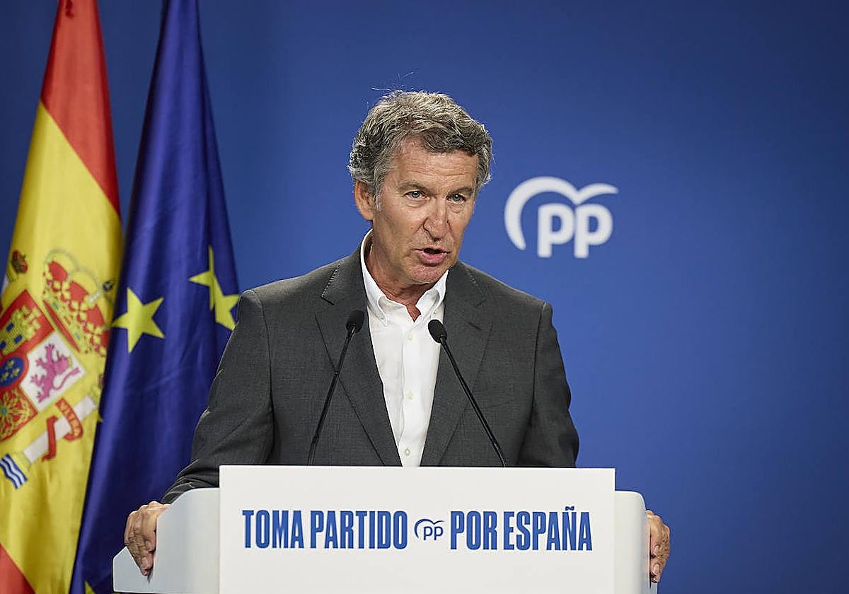 El presidente del PP, Alberto Núñez Feijóo.