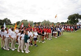 Imagen de la ceremonia de entrega de premios en La Valmuza Golf
