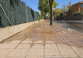 La zona de Carbajosa en la que se ha producido el reventón.