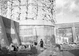 Obras de construcción del depósito de la Chinchibarra.