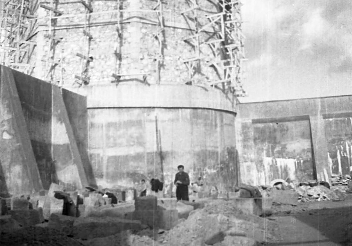 Obras de construcción del depósito de la Chinchibarra.