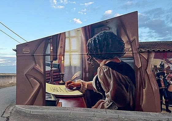 Parte del mural en la que Matilde Cherner es protagonista.