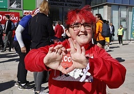 María Cepo García, integrante de Aviva, durante la carrera de los 1.000 pasos.