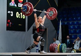 Marta García Rincón, durante la competición Albania.
