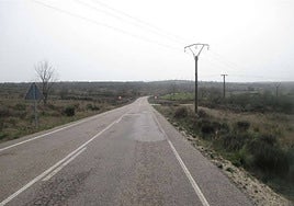 Estado actual de un tramo de la DSA-580 que formará parte de la intervención.