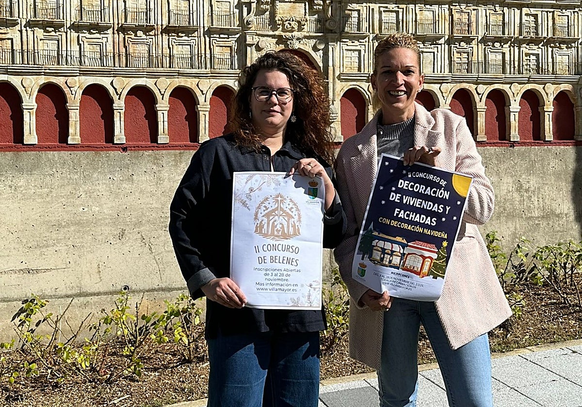 Las ediles del Ayuntamiento de Villamayor Lucía Guinaldo y María José García.
