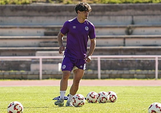 Yago Rodríguez durante una sesión de trabajo la pasada temporada en Las Pistas.