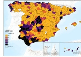 Mapa semanal de riesgo comarcal de incursión y supervivencia del virus de la Influenza Aviar.