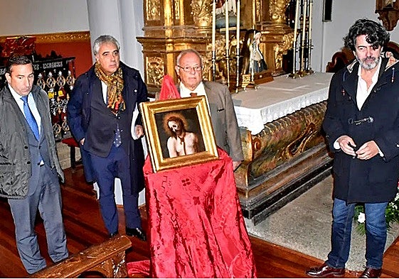 Eloy Ruiz, Juan Carlos Prieto, Gonzalo Santonja y Juan Carlos Martín, en la entrega del Ecce Homo en 2023.
