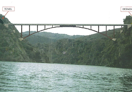 Imagen del proyecto del puente que uniría ambos lados de la frontera