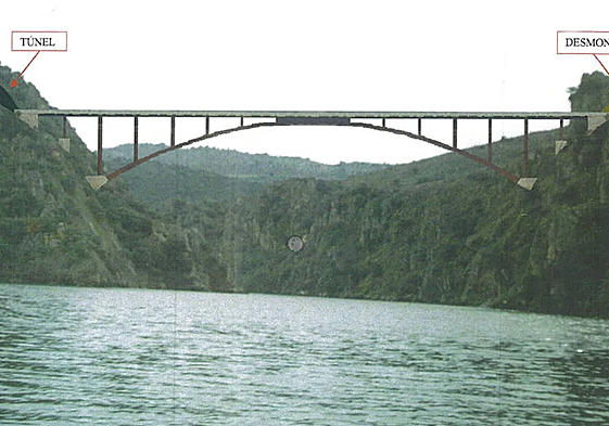 Imagen del proyecto del puente que uniría ambos lados de la frontera