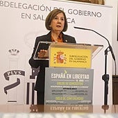 Rosa López, en la presentación de los actos.