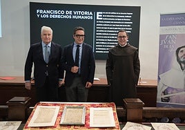 El duque de Alba, el rector de la Universidad y el prior de los Carmelitas Descalzos.